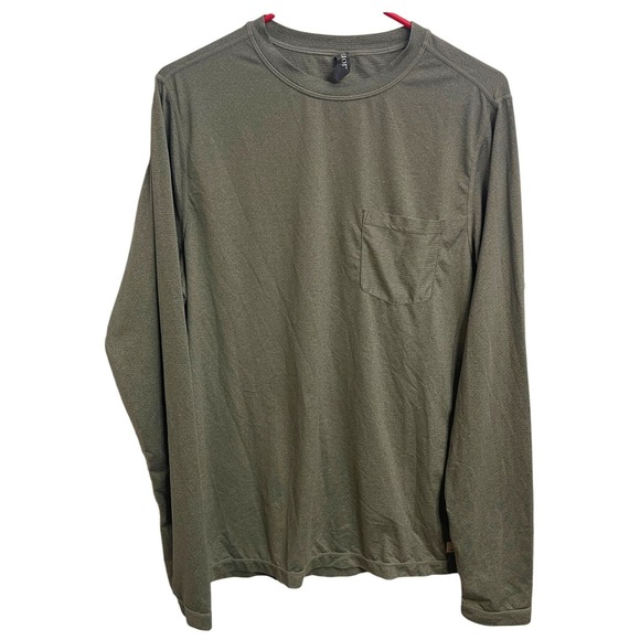 Vuori Other - Vuori Mens Medium Tradewind Performance Long Sleeve Pocket T-Shirt Sage Greeen